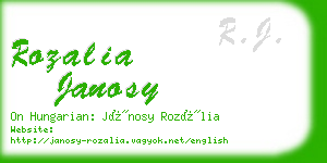 rozalia janosy business card